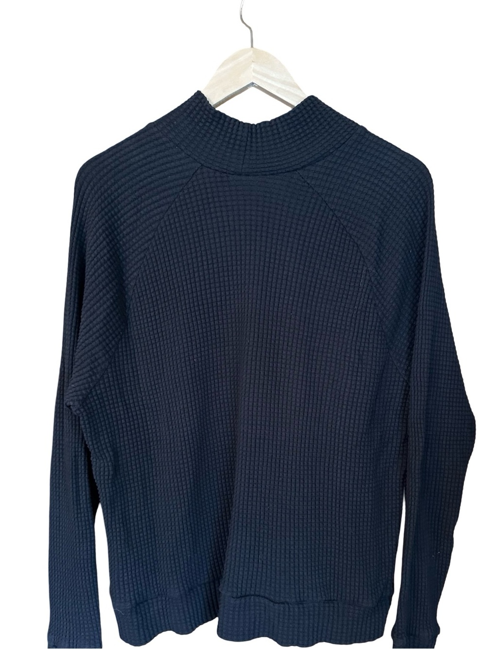 The North Face Long-Sleeve Mock Neck Chabot Waffle Knit Shirt Charcoal Gray XL
